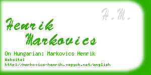 henrik markovics business card